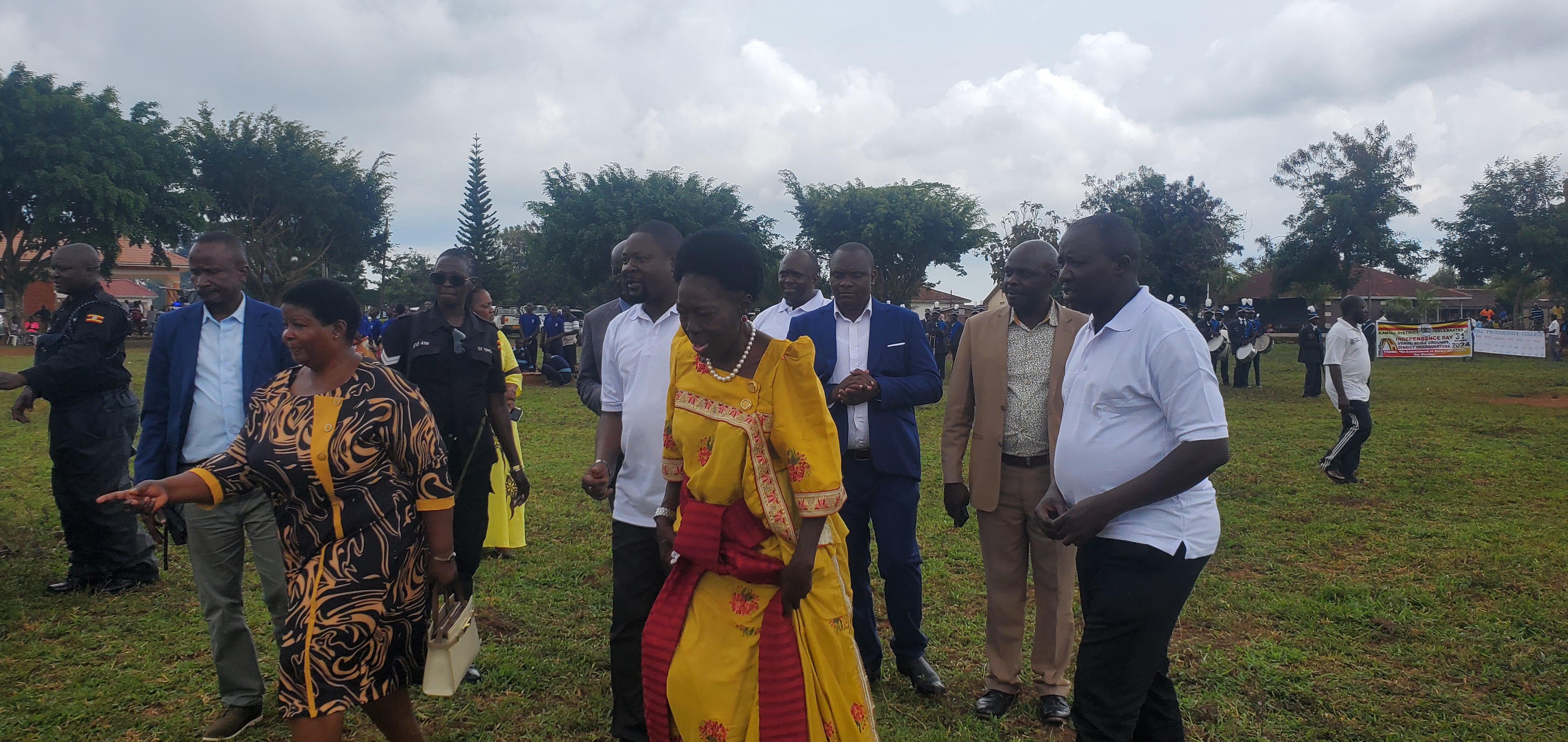 First Deputy Prime Minister & Minister for East African Affairs, Hon Rebecca Kadaga arrives to preside over Kamuli district Independence Day celebrations, 2024 at Boma grounds - Kamuli district headquarters. First Deputy Prime Minister & Minister for East African Affairs, Hon Rebecca Kadaga arrives for Independence day celebrations